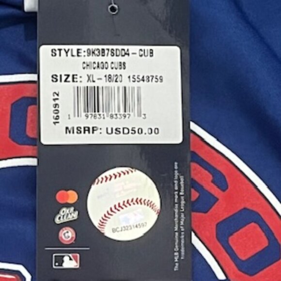 New Chicago Cubs Baseball MLB Hoodie Youth Boys XL 18/20 Blue Cubbies Sweatshirt - Picture 6 of 6